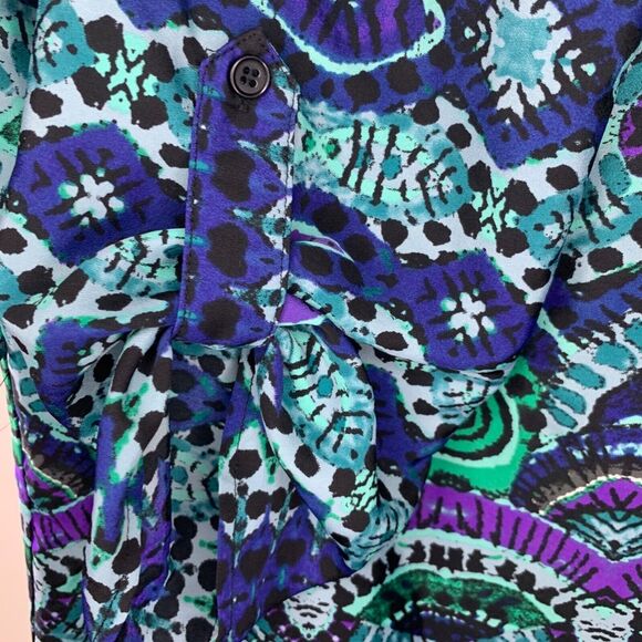 Maeve By Anthropology Ikat Pattern Shirt Dress Women Size Small Roll Tab Sleeve - Picture 12 of 14